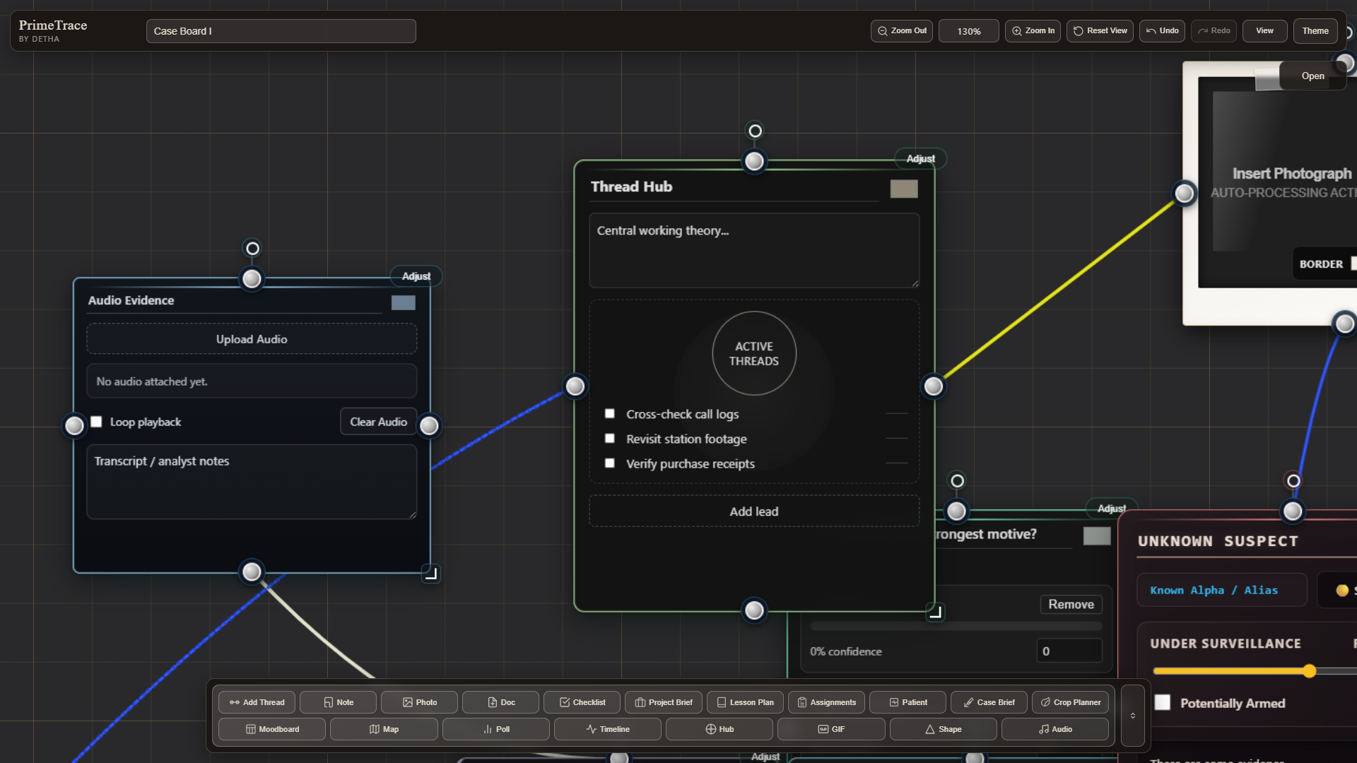 Audio Evidence & Hypothesis Radar